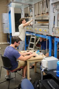 Boundary layer wind tunnel staging area